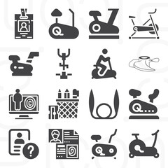 16 pack of stationary  filled web icons set