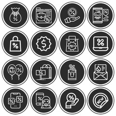 16 pack of laugh off  lineal web icons set