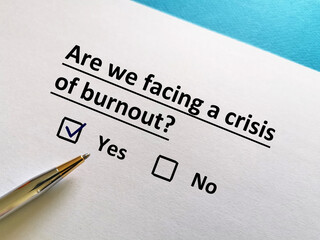 Questionnaire about crisis
