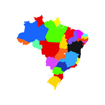 pop art of brazil map, editable eps 10