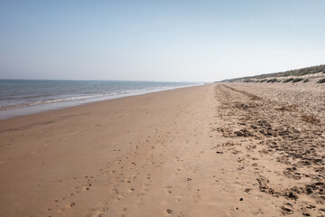 Fototapeta na wymiar Brancaster Beach on a sunny day, North Norfolk England