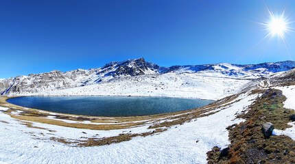 Turkey, Trabzon, Uzungol, longlake, high lake, crater lake, aygır lake, winter, snow, 