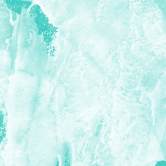 Fototapeta premium Aqua ink and watercolor texture on white paper background. Paint leaks and decalcomania effects. Hand-painted gouache abstract image. Mess on the canvas.