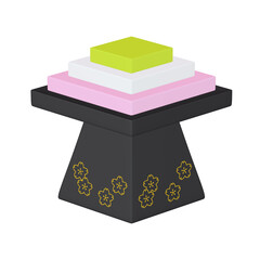 ひな祭りのイラスト　お菓子　ひな飾り　菱餅（1_8）
