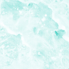 Aqua ink and watercolor texture on white paper background. Paint leaks and decalcomania effects. Hand-painted gouache abstract image. Mess on the canvas.