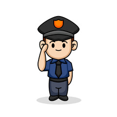 A cute police officer in uniform mascot design