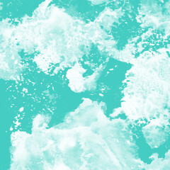 Aqua ink and watercolor texture on white paper background. Paint leaks and decalcomania effects. Hand-painted gouache abstract image. Mess on the canvas.