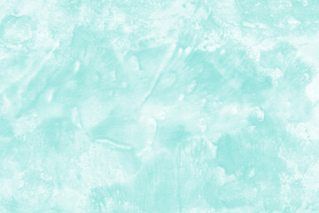 Aqua ink and watercolor texture on white paper background. Paint leaks and decalcomania effects. Hand-painted gouache abstract image. Mess on the canvas.