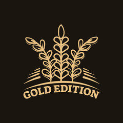 Paddy logo design with emblem. Vintage style illustration