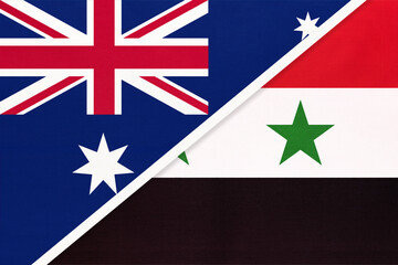 Australia and Syria, symbol of national flags from textile.