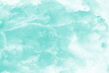 Aqua ink and watercolor texture on white paper background. Paint leaks and decalcomania effects. Hand-painted gouache abstract image. Mess on the canvas.