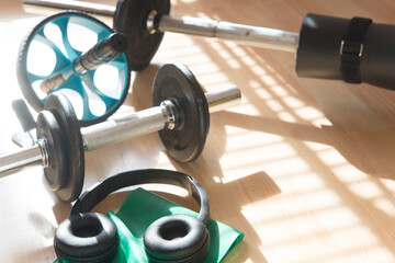 Fototapeta premium Sport at home to stay in shape