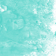 Fototapeta premium Aqua ink and watercolor texture on white paper background. Paint leaks and decalcomania effects. Hand-painted gouache abstract image. Mess on the canvas.