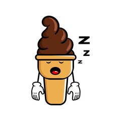 cute ice cream cartoon mascot character