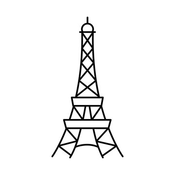 eiffel tower icon, line style