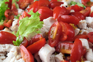 Caesar Salad. Macro photo of fresh and tasty salad