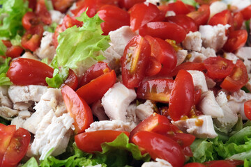 Caesar Salad. Macro photo of fresh and tasty salad