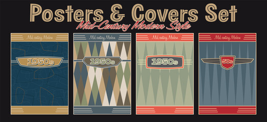 1950s Backgrounds, Mid Century modern Style Posters and Covers 