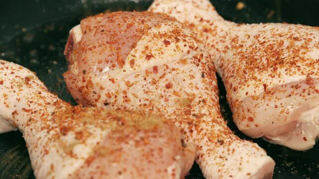Cumin on Raw Chicken Legs