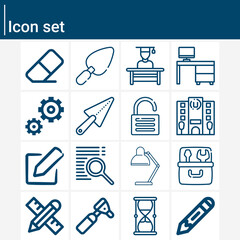 Fototapeta premium Simple set of pupils related lineal icons.
