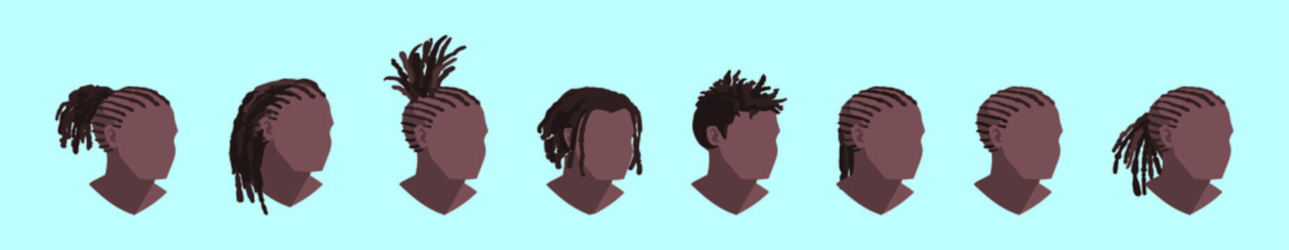 set of dread cartoon icon design template with various models. vector illustration isolated on blue background