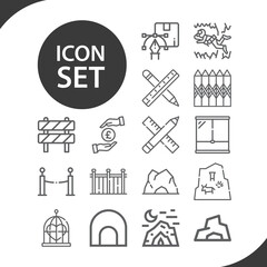 Simple set of enclosure related lineal icons.