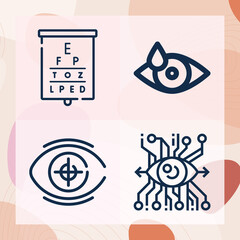 Simple set of sense experience related lineal icons