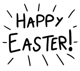Stylized Cartoon Happy Easter Word Doodle
