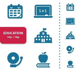Education - School Icons (4x magnification for preview).
