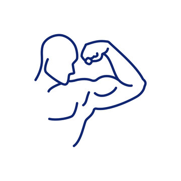 recommend clip art: Building triceps and biceps RGB color icon. Growing muscular arms. Bodybuilding training. Workout routine for bodybuilder. Developing different muscle groups. Isolated vector illustration