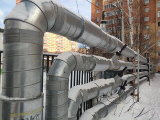 pipeline. Pipelines for a hot water. transportation of hot water to apartment buildings for the...
