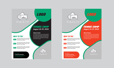 Obraz premium Tennis Flyer Template Design fully editable