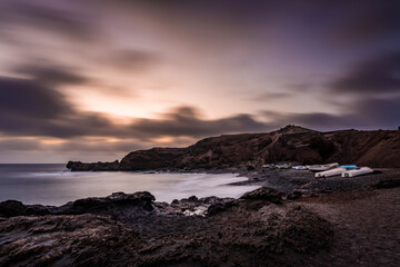 Long exposure of el golfo while sunset