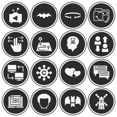 16 pack of turn  filled web icons set