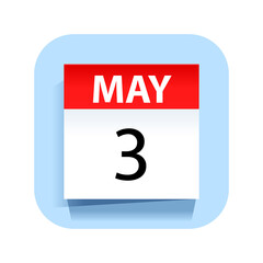 May 3. Calendar Icon. Vector Illustration