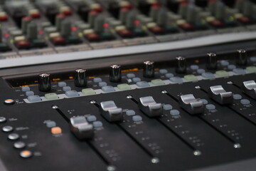 Obraz na płótnie Canvas Studio recording console. Studio mixing Console.