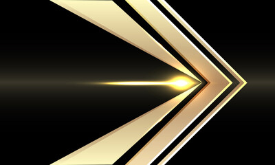 Abstract gold arrow speed direction on black design modern futuristic background vector illustration.