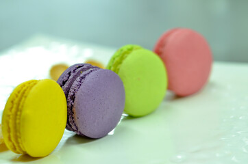 macaroons on a wooden table