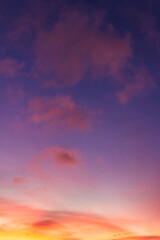 Colorful evening sky vertical on twilight, dusk sky background 