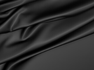 Abstract background luxury cloth. Smooth elegant black silk or satin