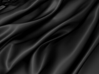 Abstract background luxury cloth. Smooth elegant black silk or satin