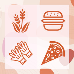 Simple set of polished related filled icons