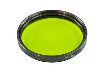 Panchromar Yellow-Green Lens Filter, Photographic filter - isolated, Analog photography, Lomography