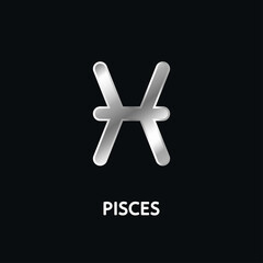 Obraz premium Astrological zodiac Pisces. 12 zodiac symbol. Astronomy occult symbol with zodiac sign.