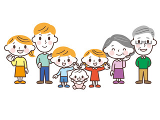 Cartoon family vector illustration かわいい家族セット