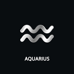 Astrological zodiac Aquarius. 12 zodiac symbol. Astronomy occult symbol with zodiac sign.