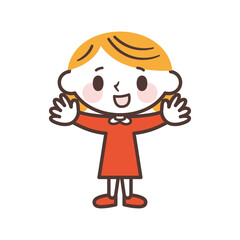 Cartoon girl vector illustration かわいい女の子のアイコン