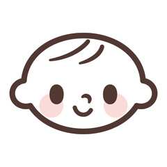 Cartoon baby face icon 赤ちゃんの顔のかわいいアイコン