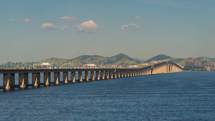 Rio - Niteroi Bridge Crossing the Guanabara Bay and Connecting Rio de Janeiro and Niteroi