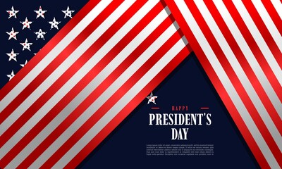 Happy President's Day. Celebration background design template. It is suitable for posters, banners, flyers, advertising, etc. Vector illustration